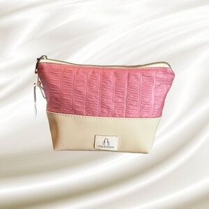 Handmade Zipper Pouch - Vintage Matelasse Fabric - Large